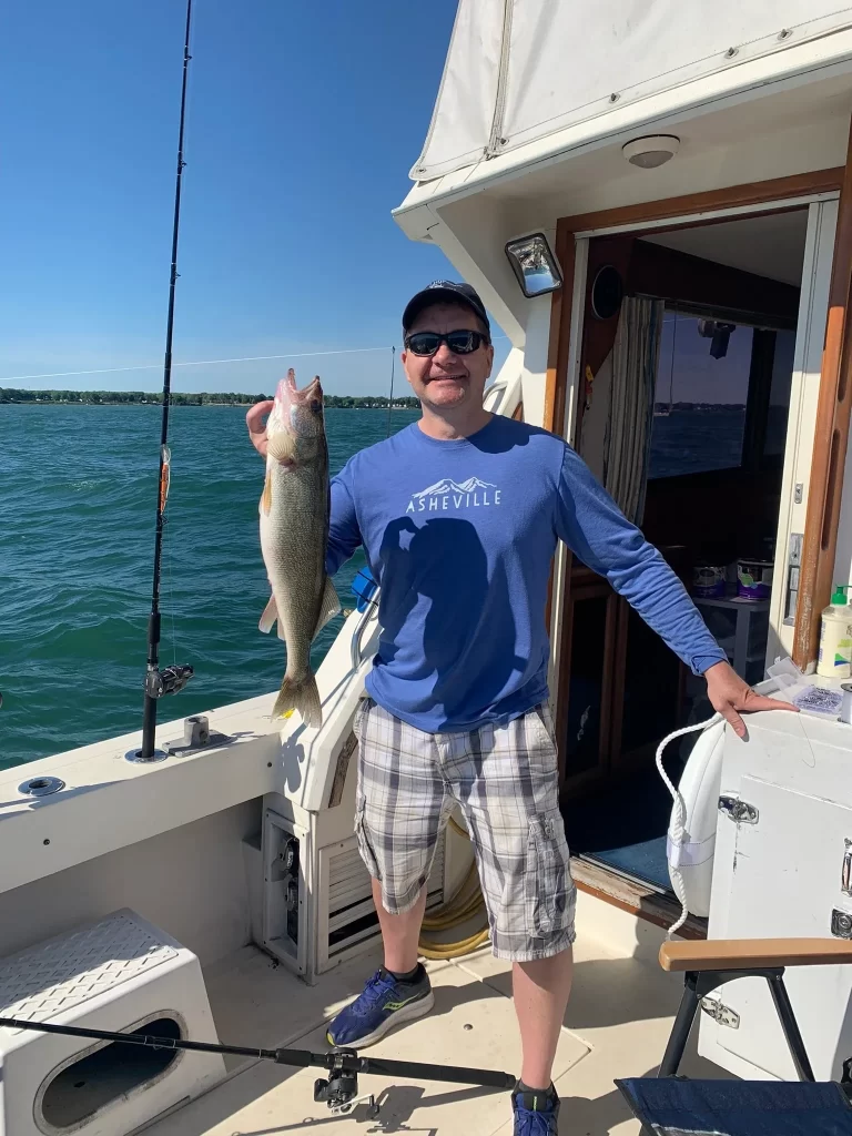 A Trophy 26" Walleye Caught off of Lorain Ohio on Lake Erie while Charter Fishing off Lorain Ohio in May of 2023.